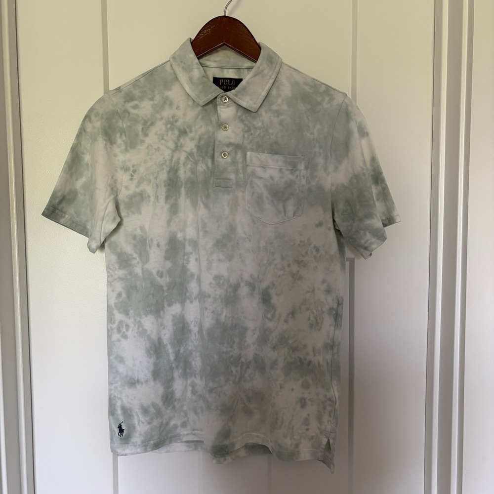 Polo Ralph Lauren Boys Green Tie-Dye Shirt Large 14-16